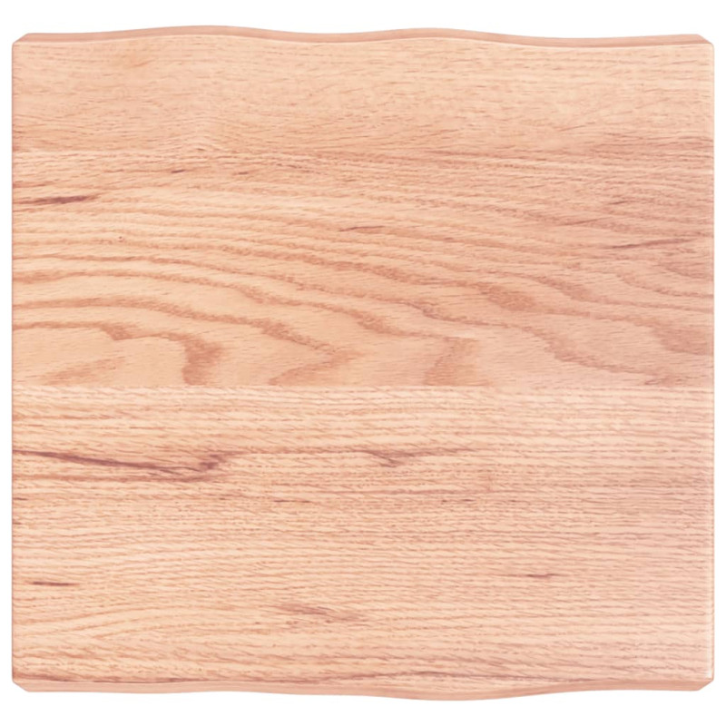 Produktbild för Bordsskiva ljusbrun 40x40x(2-6) cm massivt trä levande kant