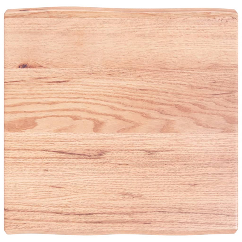 Produktbild för Bordsskiva ljusbrun 60x60x(2-6) cm massivt trä levande kant