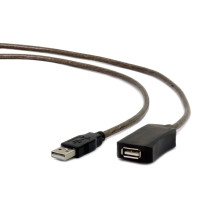 Miniatyr av produktbild för Gembird USB A/USB A M/F 10m USB-kablar USB 2.0 Svart