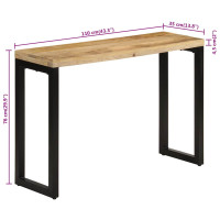 Produktbild för Avlastningsbord 110x35x76 cm massivt grovt mangoträ