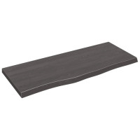 Produktbild för Vägghylla mörkbrun 100x40x(2-4) cm behandlad massiv ek