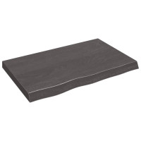 Produktbild för Vägghylla mörkbrun 80x50x(2-6) cm behandlad massiv ek