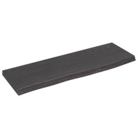 Produktbild för Vägghylla mörkbrun 60x20x2 cm behandlad massiv ek