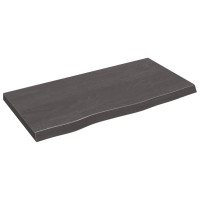 Produktbild för Vägghylla mörkbrun 80x40x(2-4) cm behandlad massiv ek