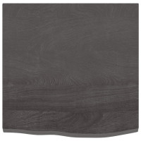 Produktbild för Vägghylla mörkbrun 60x60x2 cm behandlad massiv ek