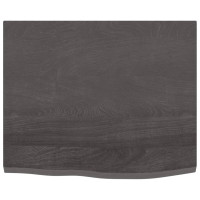 Produktbild för Vägghylla mörkbrun 60x50x2 cm behandlad massiv ek