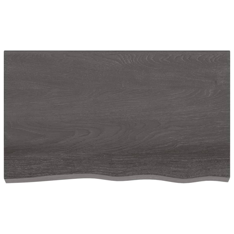 Produktbild för Vägghylla mörkbrun 100x60x(2-6) cm behandlad massiv ek