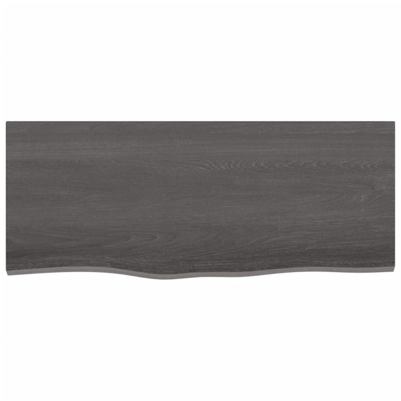 Produktbild för Vägghylla mörkbrun 100x40x2 cm behandlad massiv ek