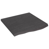 Produktbild för Vägghylla mörkbrun 60x60x(2-4) cm behandlad massiv ek