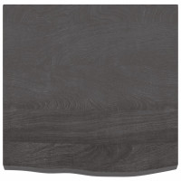 Produktbild för Vägghylla mörkbrun 60x60x(2-4) cm behandlad massiv ek