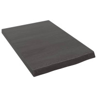 Produktbild för Vägghylla mörkbrun 40x60x(2-4) cm behandlad massiv ek