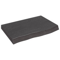 Produktbild för Vägghylla mörkbrun 60x40x(2-6) cm behandlad massiv ek