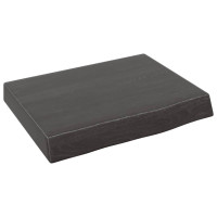 Produktbild för Vägghylla mörkbrun 40x30x(2-6) cm behandlad massiv ek