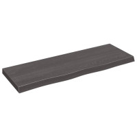 Produktbild för Vägghylla mörkbrun 80x30x(2-4) cm behandlad massiv ek