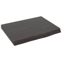 Produktbild för Vägghylla mörkbrun 40x30x(2-4) cm behandlad massiv ek