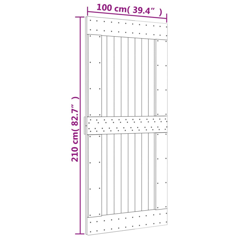 Produktbild för Dörr NARVIK 100x210 cm massiv furu