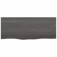 Produktbild för Vägghylla mörkbrun 100x40x(2-6) cm behandlad massiv ek