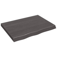 Produktbild för Vägghylla mörkbrun 80x60x(2-6) cm behandlad massiv ek