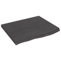 Produktbild för Vägghylla mörkbrun 60x50x(2-4) cm behandlad massiv ek