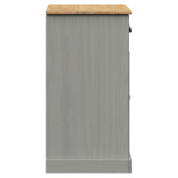 Produktbild för Skänk med lådor grå VIGO 78x40x75 cm massiv furu