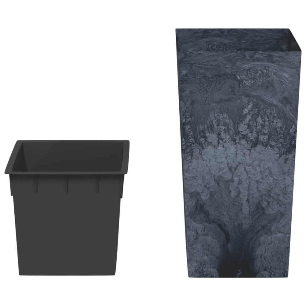 Produktbild för Blomkruka avtagbar insida antracit 21/49 L PP betonglook