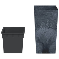Produktbild för Blomkruka avtagbar insida antracit 21/49 L PP betonglook