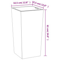 Produktbild för Blomkruka avtagbar insida antracit 21/49 L PP betonglook