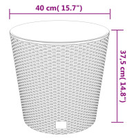 Produktbild för Blomkruka med avtagbar insida antracit 35/37,5 L PP-rotting