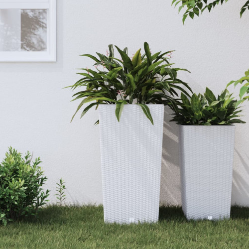 vidaXL Blomkruka med avtagbar insida vit 21/49 L PP-rotting