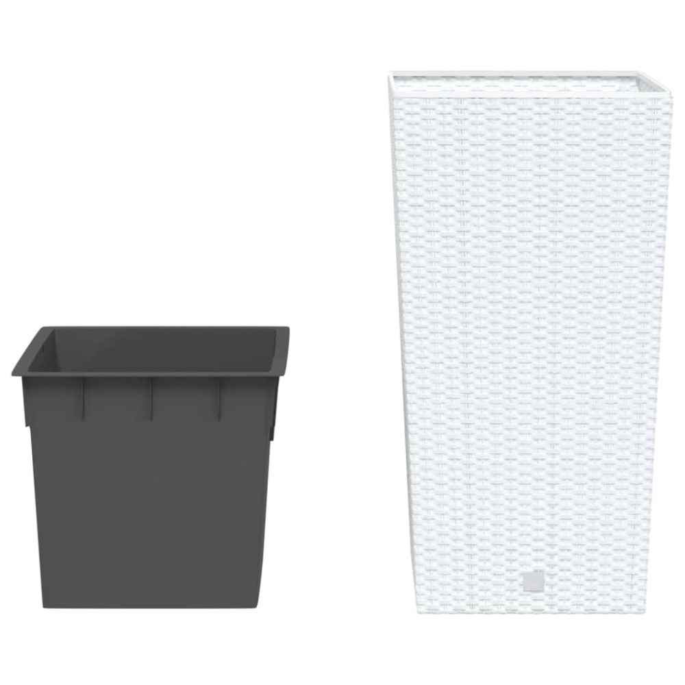 Produktbild för Blomkruka med avtagbar insida vit 21/49 L PP-rotting