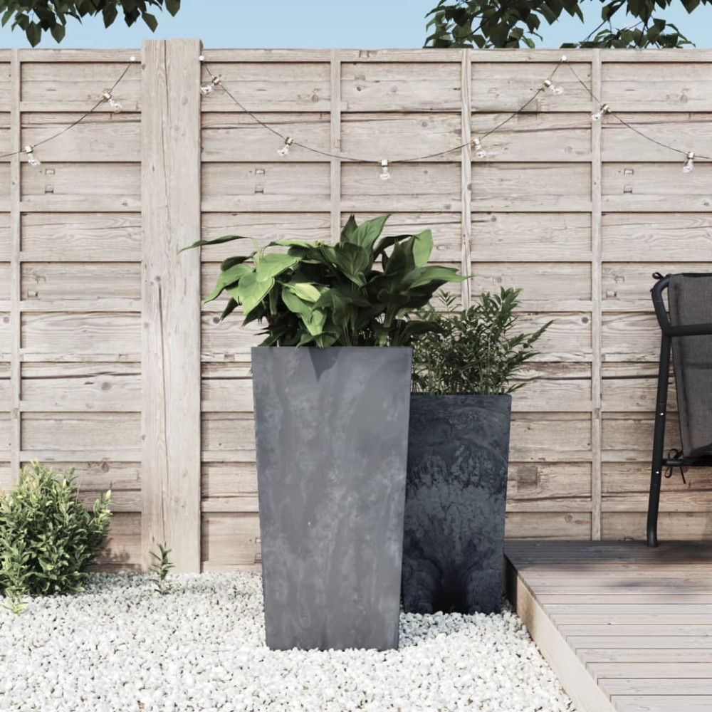 Produktbild för Blomkruka med avtagbar insida grå 21/49 L PP betonglook