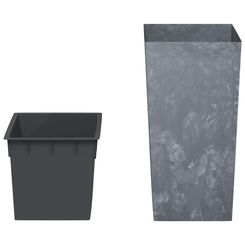Produktbild för Blomkruka med avtagbar insida grå 21/49 L PP betonglook