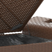 Produktbild för Trädgårdsbänk med dyna brun 116x46x57 cm konstrotting