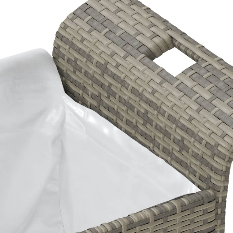 Produktbild för Trädgårdsbänk med dyna grå 116x46x57 cm konstrotting