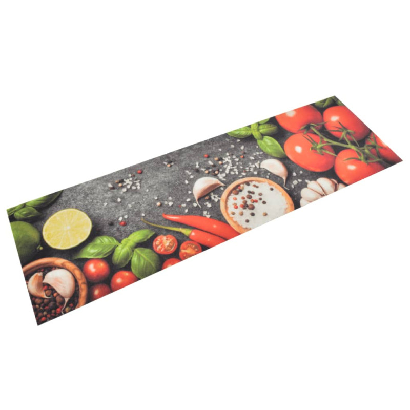 Produktbild för Köksmatta maskintvättbar grönsaker 45x150 cm sammet