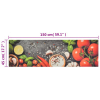 Miniatyr av produktbild för Köksmatta maskintvättbar grönsaker 45x150 cm sammet
