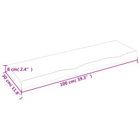 Produktbild för Hyllplan 100x30x(2-6) cm obehandlad massiv ek