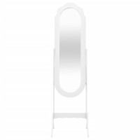 Miniatyr av produktbild för Fristående Spegel vit 45,5x47,5x160 cm konstruerad trä