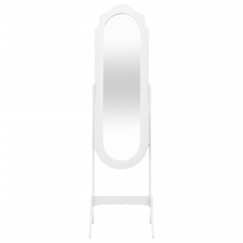 Produktbild för Fristående Spegel vit 45,5x47,5x160 cm konstruerad trä