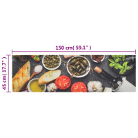 Produktbild för Köksmatta maskintvättbar vin & middag 45x150 cm sammet