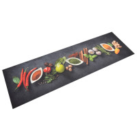 Produktbild för Köksmatta maskintvättbar kryddor 45x150 cm sammet