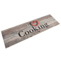 Produktbild för Köksmatta maskintvättbar cooking grå 45x150 cm sammet