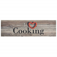 Produktbild för Köksmatta maskintvättbar cooking grå 45x150 cm sammet