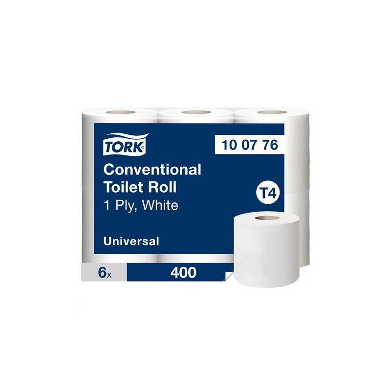 Produktbild för Toalettpapper TORK Uni T4 1-lag 6/fp