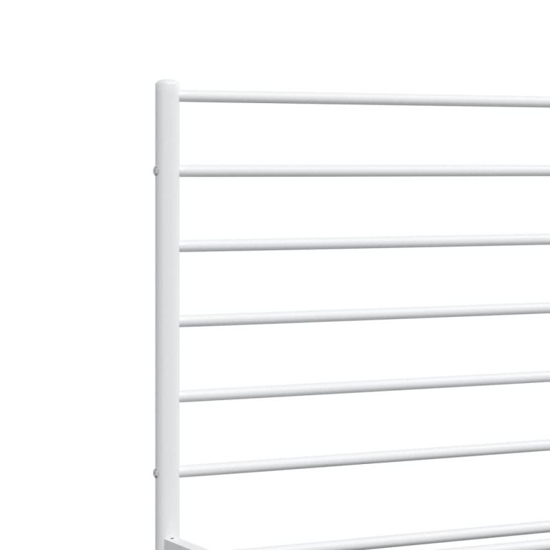 Produktbild för Sängram med huvudgavel och fotgavel vit metall 140x190 cm