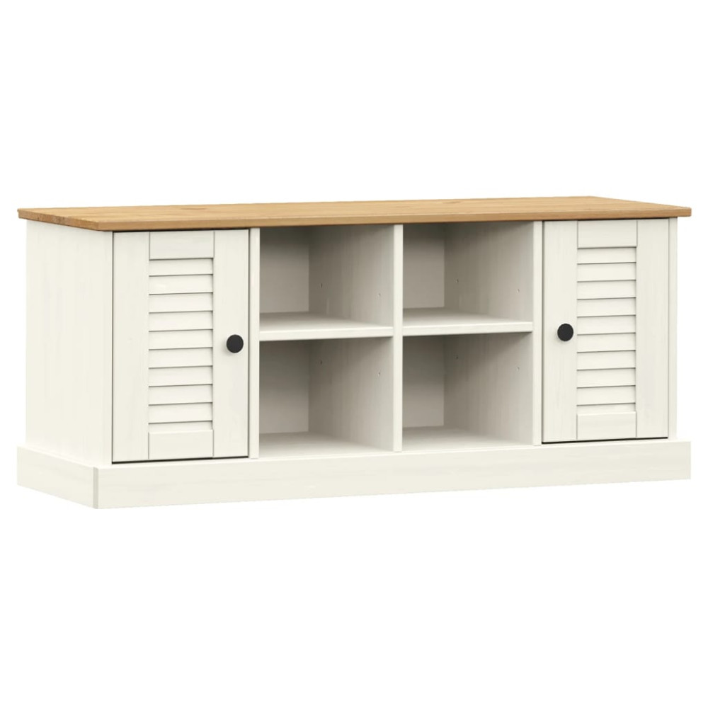 Produktbild för Skobänk VIGO vit 106x35x45 cm massiv furu