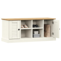 Produktbild för Skobänk VIGO vit 106x35x45 cm massiv furu