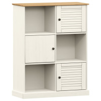 Produktbild för Bokhylla VIGO vit 90x35x114,5 cm massiv furu