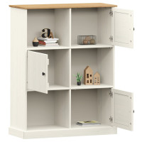 Produktbild för Bokhylla VIGO vit 90x35x114,5 cm massiv furu