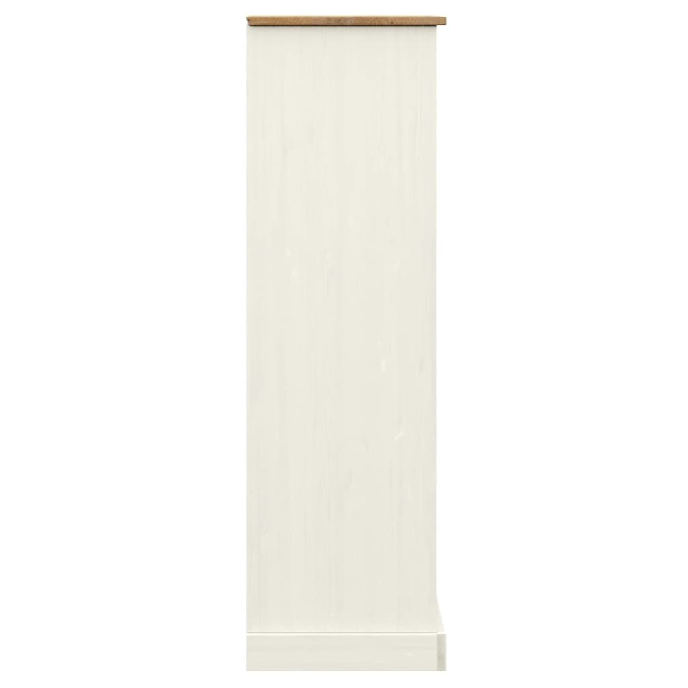 Produktbild för Bokhylla VIGO vit 90x35x114,5 cm massiv furu